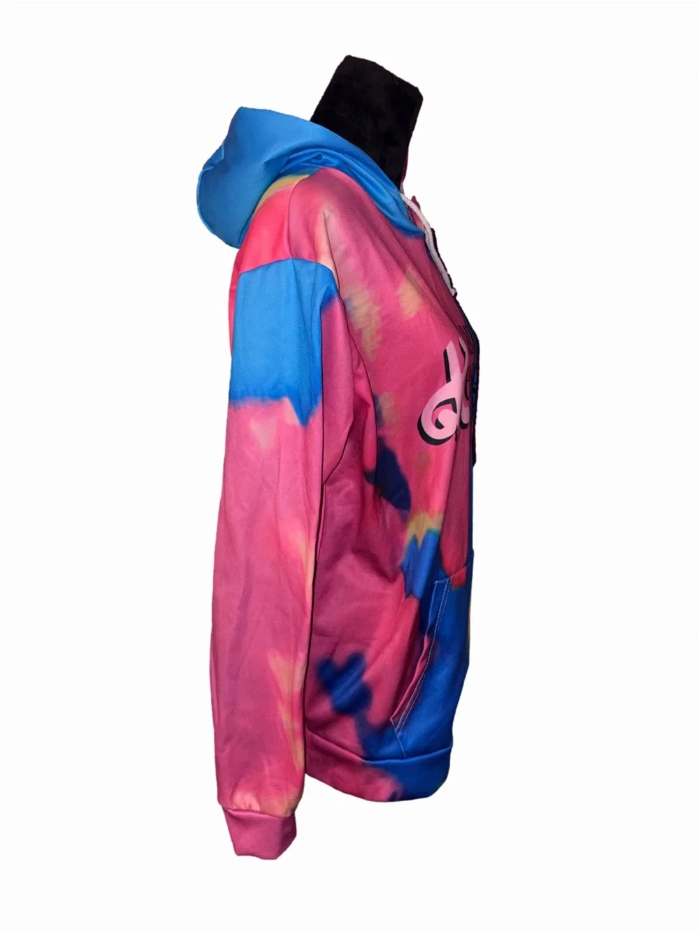 🆕💜 I Am Kenough Tie Dye Hoodie Pink Blue Yellow Pullover Kangaroo Pocket Size M - Picture 2 of 11